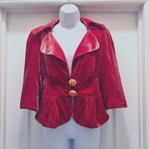 Anthropologie Elevenses Velvety Orange Jacket/Blazer-Sz 6-Rare-Multi Col.-Fitted